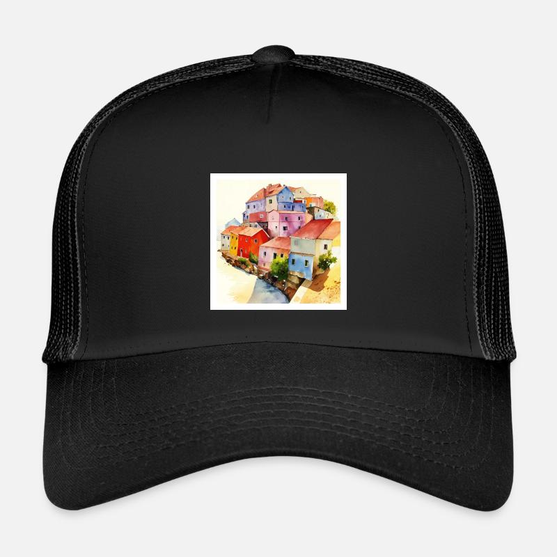 Optische Täuschung - Abstrakte Kunst - Kinder Trucker-Cap - Schwarz/Schwarz