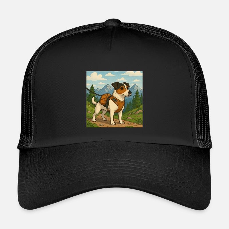 Jack Russel Wanderer - Kinder Trucker-Cap - Schwarz/Schwarz