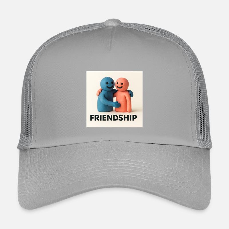 Figurines d’argile d’amitié attachante Casquette trucker enfant