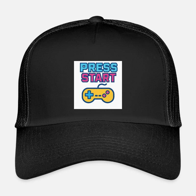 Press Start Gaming Grafik Vintage - Kinder Trucker-Cap - Schwarz/Schwarz