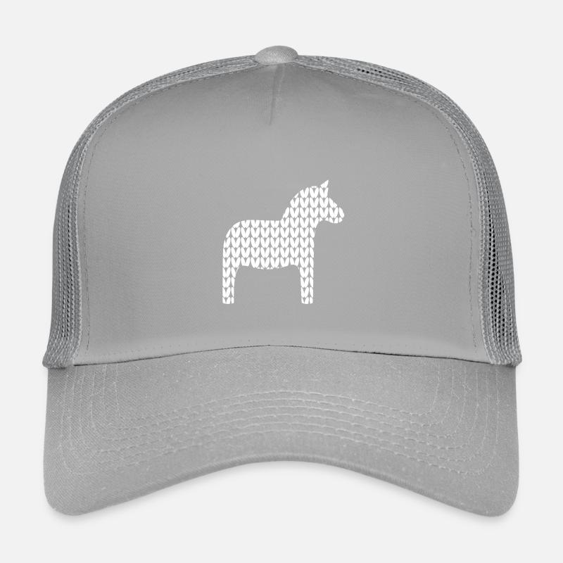 Dala Horse Knitting Pattern Cozy Hygge Horse Scandi Kids’ Trucker Cap