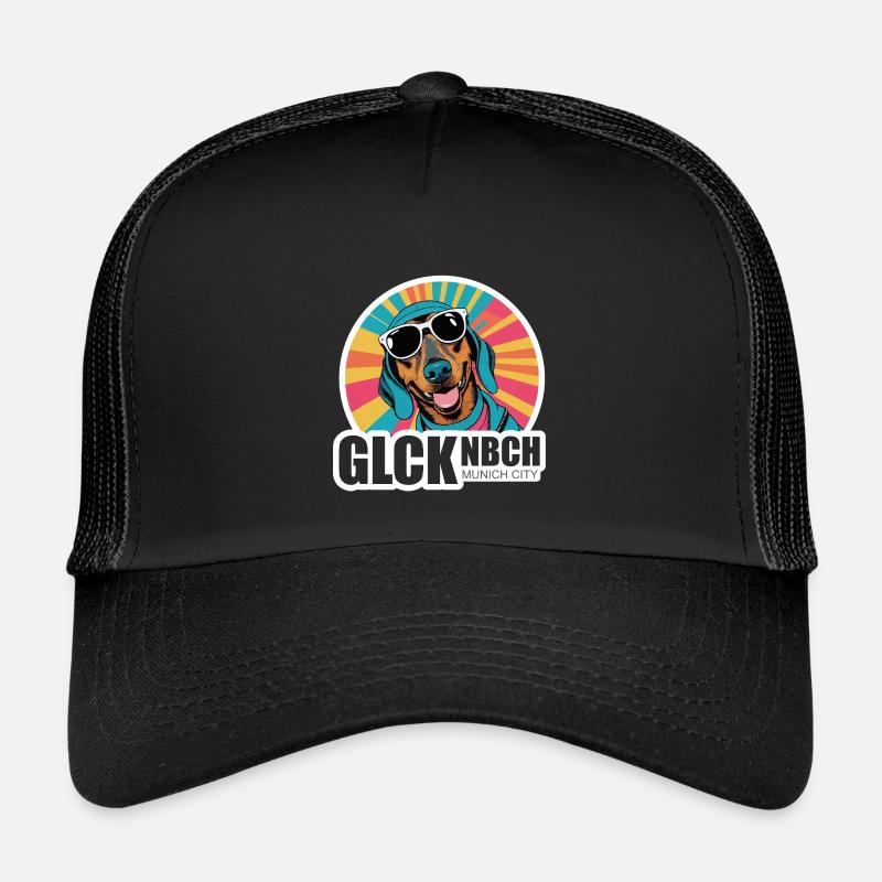 Glockenbachviertel? Anytime! - Kinder Trucker-Cap - Schwarz/Schwarz