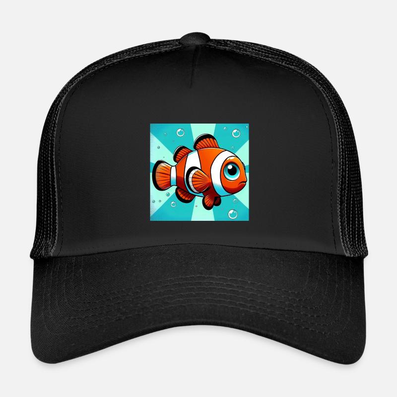 Clownfisch - Kinder Trucker-Cap - Schwarz/Schwarz