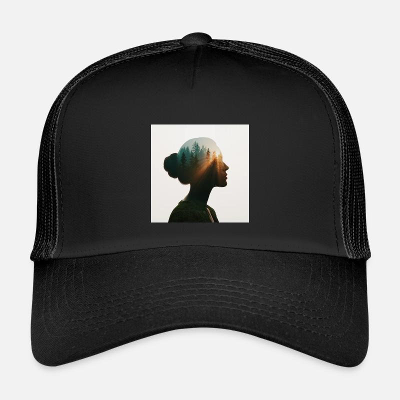 Waldseele - Kinder Trucker-Cap - Schwarz/Schwarz