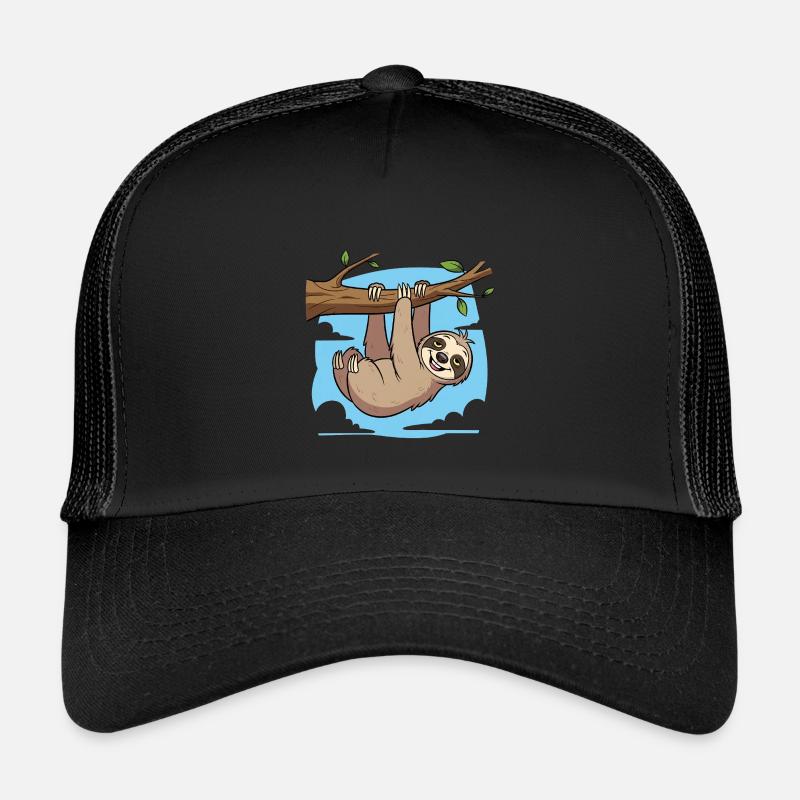 Faultier - Kinder Trucker-Cap - Schwarz/Schwarz