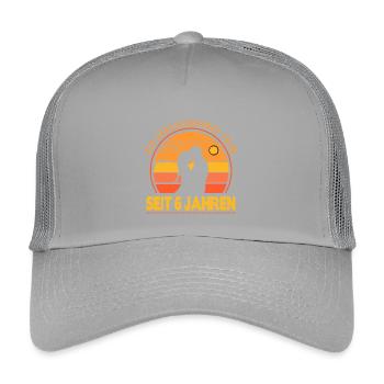 6 ans de relation cadeau partenaire mari femme - Casquette trucker enfant - gris clair - Devant