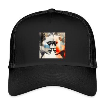 Fusion Colorée Amour Dualité - Casquette trucker enfant - noir/noir - Devant