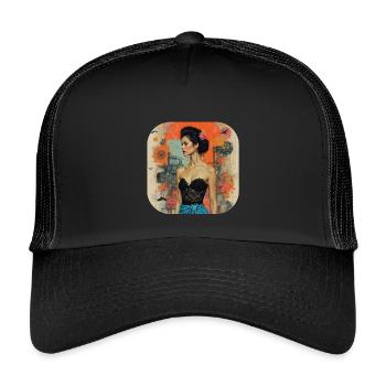 T-shirt rétro classique de style vintage - Casquette trucker enfant - noir/noir - Devant