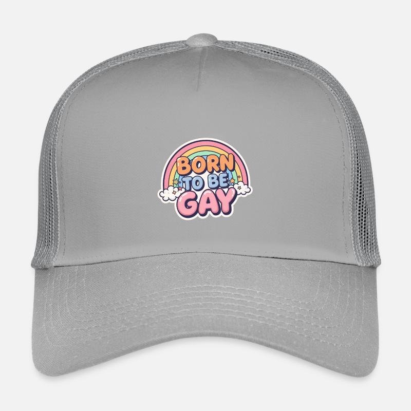 Born to Be Gay – Buntes Pride Regenbogen Design Kinder Trucker-Cap
