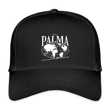 Carte du monde Palma Design - Casquette trucker enfant - noir/noir - Devant
