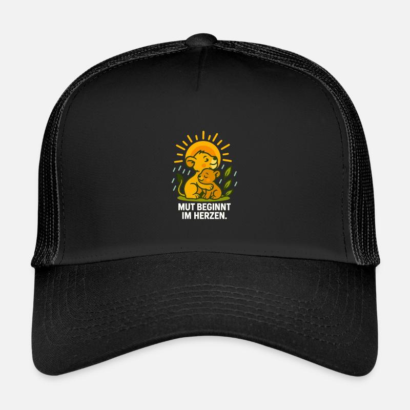 Mut_beginnt_im_Herzen - Casquette trucker enfant - noir/noir