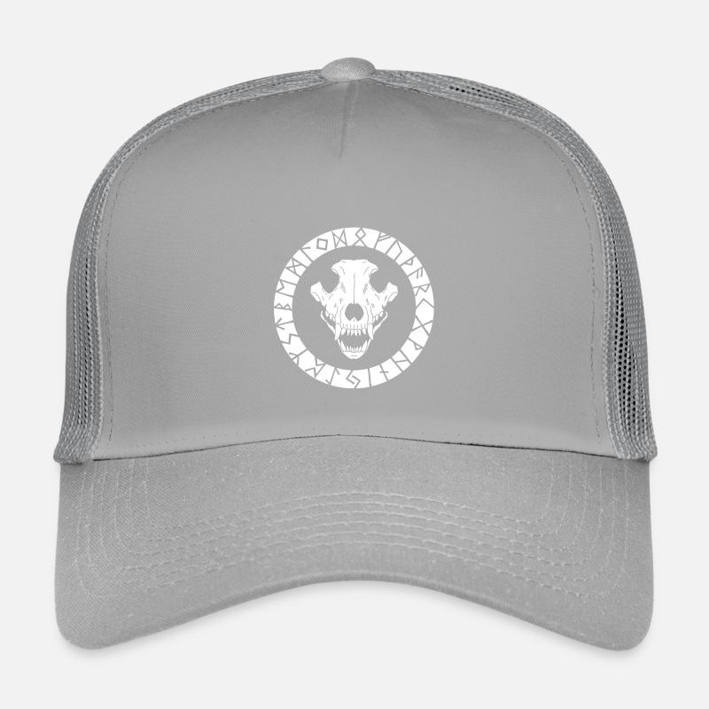 Weißer Wikinger Wolf Schädel Kinder Trucker-Cap