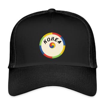 Korea Design – Tradition & Culture in a Circle - Kids’ Trucker Cap - black/black - Front