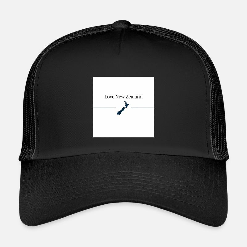 Liebe Neuseeland Silhouette - Kinder Trucker-Cap - Schwarz/Schwarz