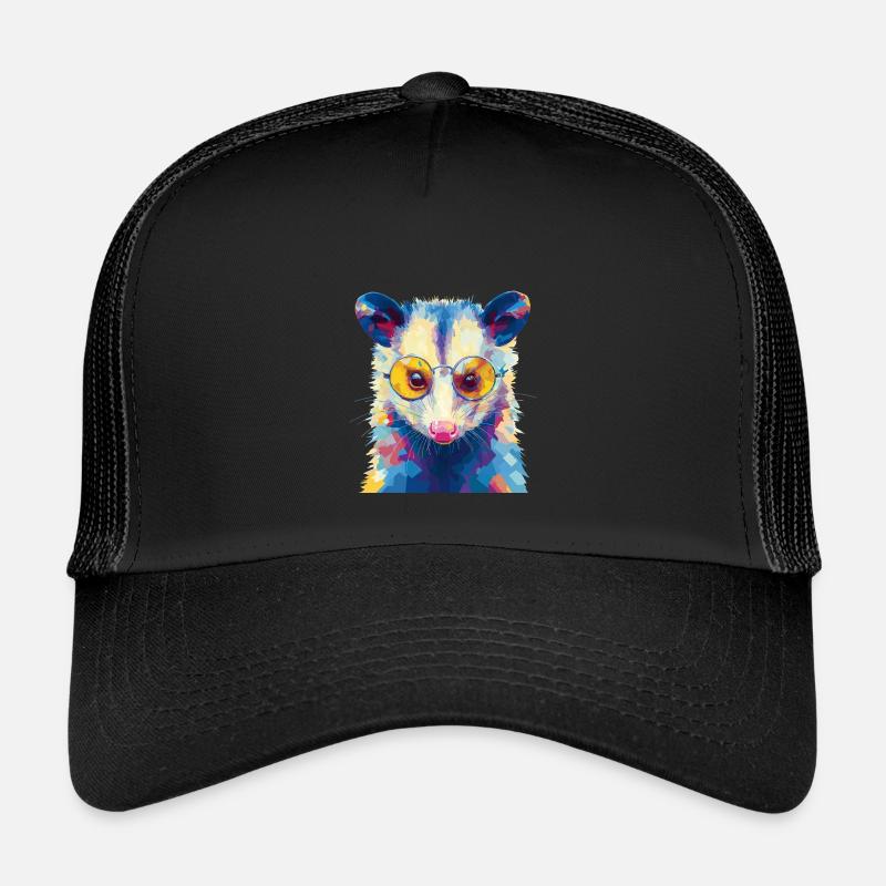 Opossum Possum Sonnenbrille - Kinder Trucker-Cap - Schwarz/Schwarz