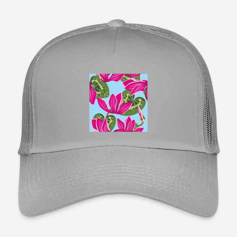 Bright pattern with cyclamen flowers Kids’ Trucker Cap