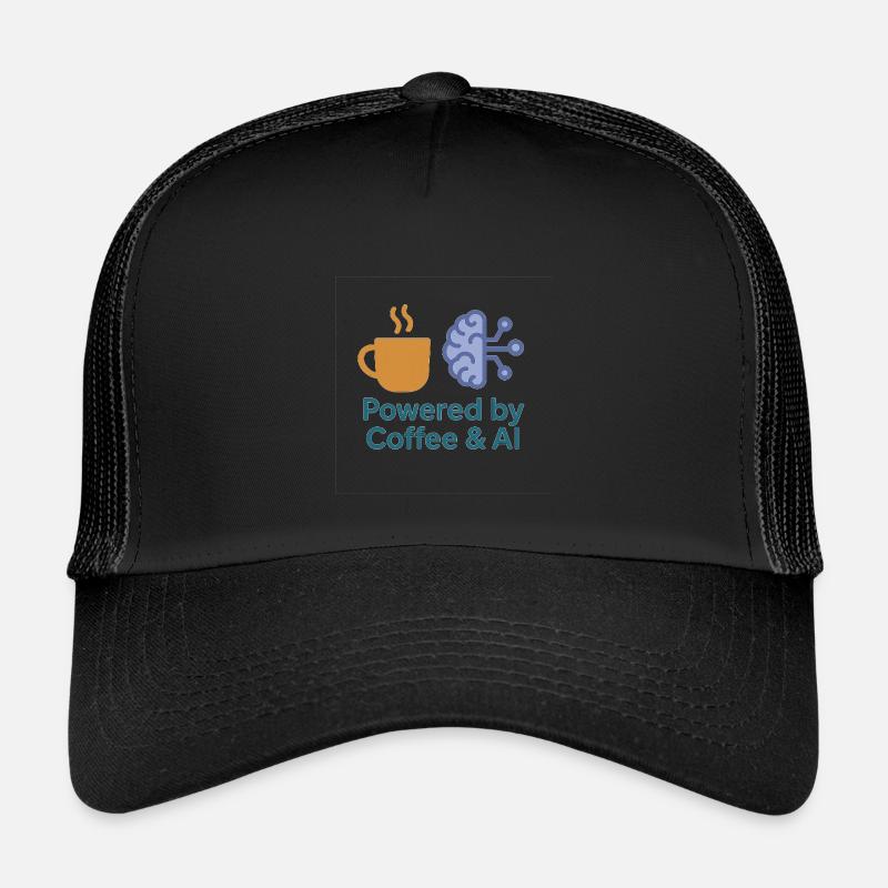 Coffee AI Power Design - Kids’ Trucker Cap - black/black