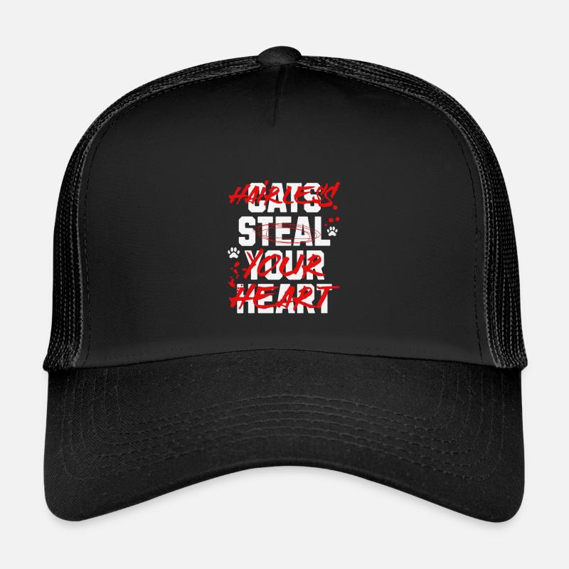 Haarlose Sphynx-Katzen - Kinder Trucker-Cap - Schwarz/Schwarz