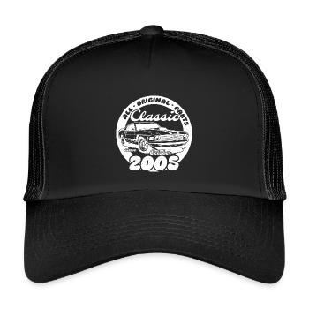 20. Geburtstag - Klassiker Musclecar 10/2005 - Kinder Trucker-Cap - Schwarz/Schwarz - Vorne