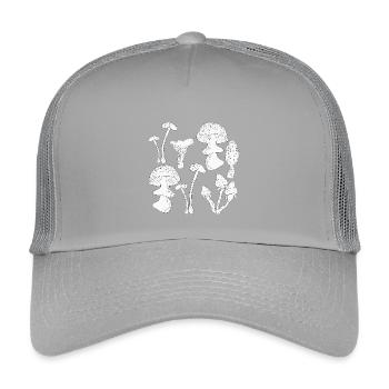 Cueillette de champignons en automne - Casquette trucker enfant - gris clair - Devant