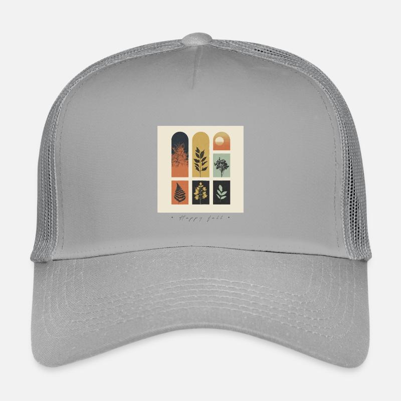 Autumn Botanicals Grid Kids’ Trucker Cap