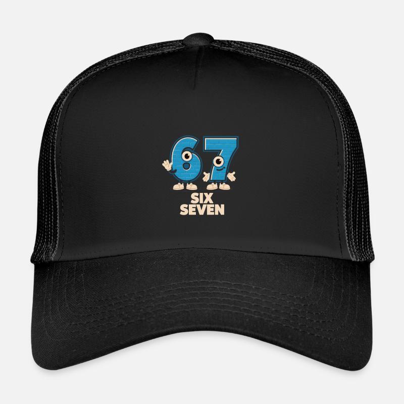 6 7 Sechs Sieben Meme – Aura Points Kids Gaming - Kinder Trucker-Cap - Schwarz/Schwarz