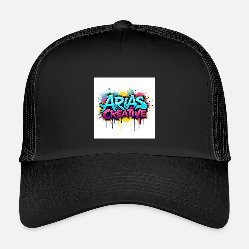 Aris Creative Graffiti-Logo - Kinder Trucker-Cap - Schwarz/Schwarz