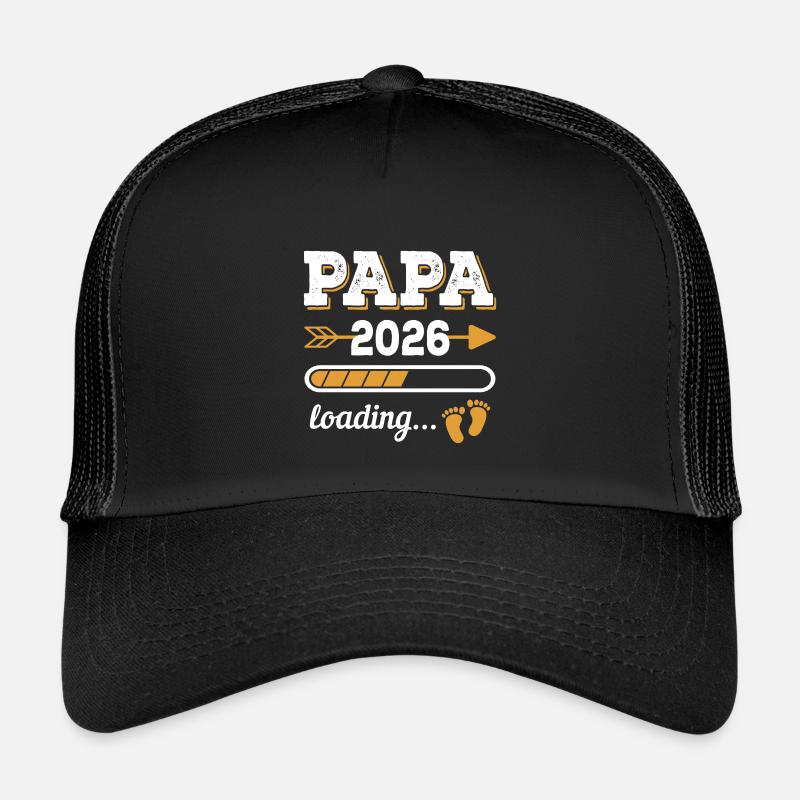 Papa 2026 Loading Zukünftiger Vater Geschenk - Kinder Trucker-Cap - Schwarz/Schwarz