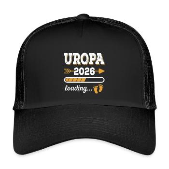 Uropa 2026 Loading Zukünftiger Urgroßvate Geschenk - Kinder Trucker-Cap - Schwarz/Schwarz - Vorne