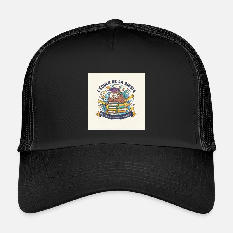 Schule der Eule Nickerchen Schüler - Kinder Trucker-Cap - Schwarz/Schwarz