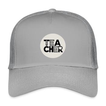Lehrerdesign mit Bleistift-Typografie - Kinder Trucker-Cap - Hellgrau - Vorne