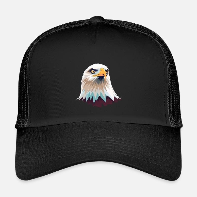 Geometrischer Adlerkopf Illustration - Kinder Trucker-Cap - Schwarz/Schwarz