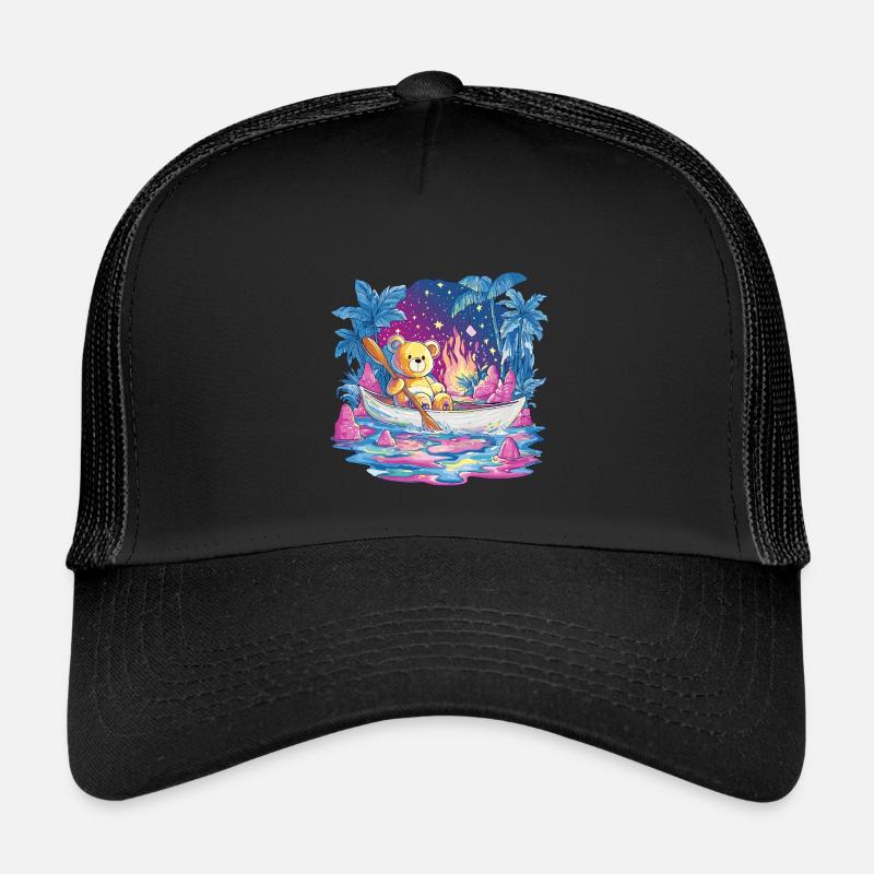 Teddy Boat Dream Under Starry Sky Kids’ Trucker Cap