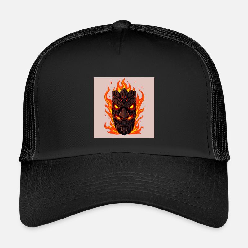 Fiery tiki Mask Kids’ Trucker Cap
