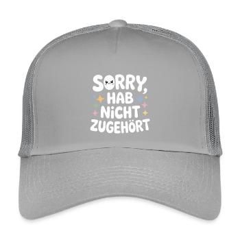 sorry didn't listen distracted anti social - Kids’ Trucker Cap - light grey - Front