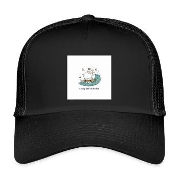 Surfing Sheep - Kids’ Trucker Cap - black/black - Front
