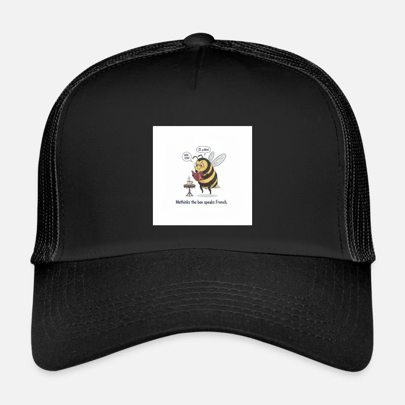 Bee apprend le français : Méthinks - Casquette trucker enfant - noir/noir