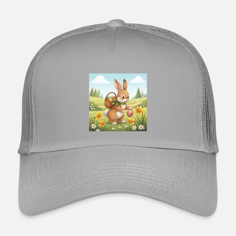 Easter bunny with basket and eggs Kids’ Trucker Cap