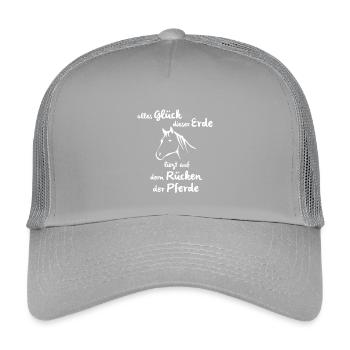 Glück der Erde auf dem Rücken der Pferde - Kinder Trucker-Cap - Hellgrau - Vorne