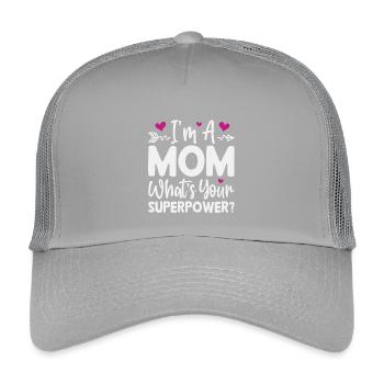 Ich bin Mutter. Was ist deine Superkraft - Kinder Trucker-Cap - Hellgrau - Vorne