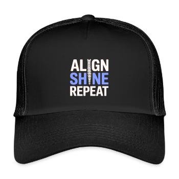 Chiropraktiker Aligned Shine Repeat Professional DC - Kinder Trucker-Cap - Schwarz/Schwarz - Vorne