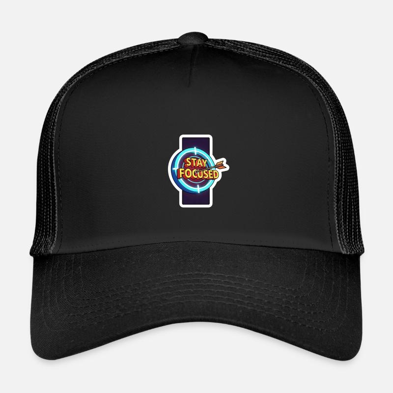 Stay Focused Target Neon - Kids’ Trucker Cap - black/black