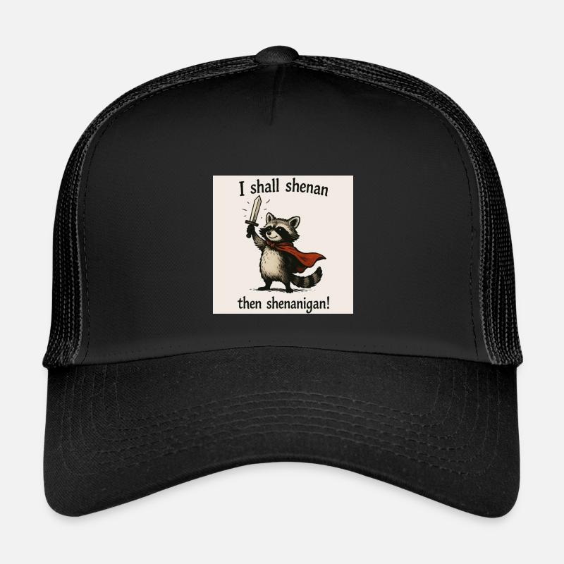 Waschbärheld-Shenanigan - Kinder Trucker-Cap - Schwarz/Schwarz