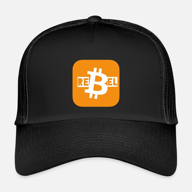 Bitcoin Rebel - Kinder Trucker-Cap - Schwarz/Schwarz