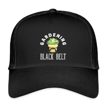 Gardening Black Belt Plant Lover Gardener - Kids’ Trucker Cap - black/black - Front