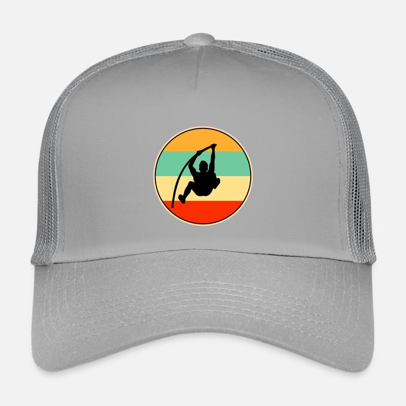 Vintage Pole High Jump Silhouette Retro Sunset Art Kids’ Trucker Cap
