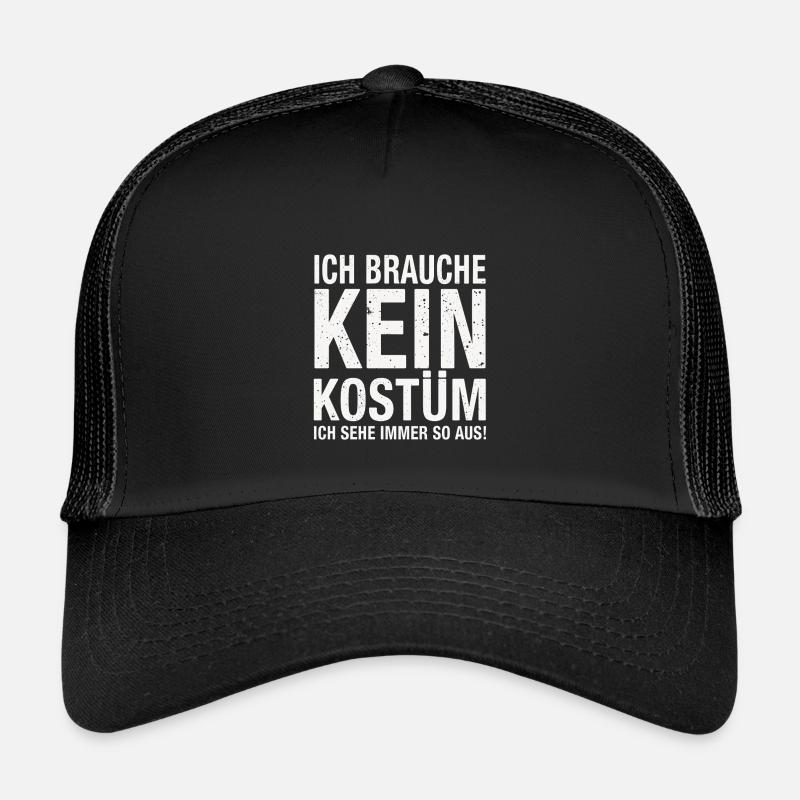 Karneval Fasching Fasnet Kostüm - Kinder Trucker-Cap - Schwarz/Schwarz
