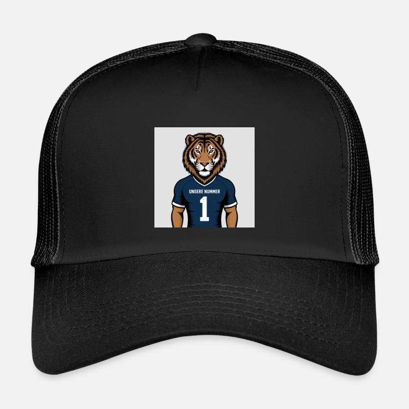 Tiger Maskottchen Jersey Druck - Kinder Trucker-Cap - Schwarz/Schwarz