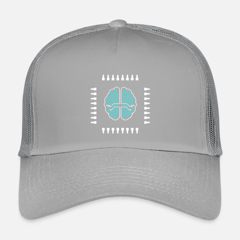 AI Gehirn Chip Prozessor Tech Vektor Kinder Trucker-Cap