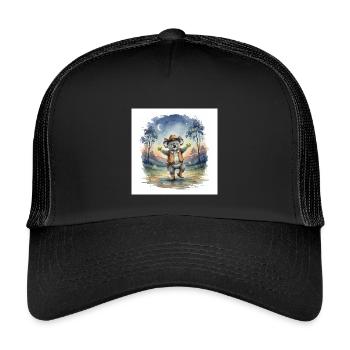 Mehni the cowboyKoala - Kids’ Trucker Cap - black/black - Front